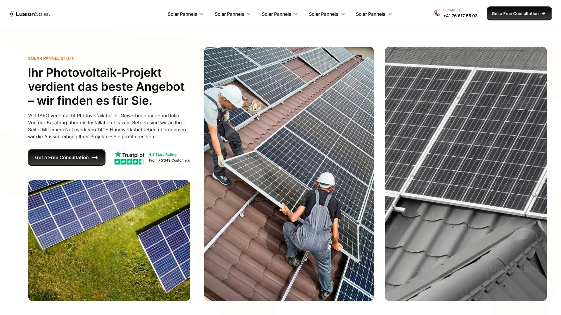 Solar panel product demo concept
