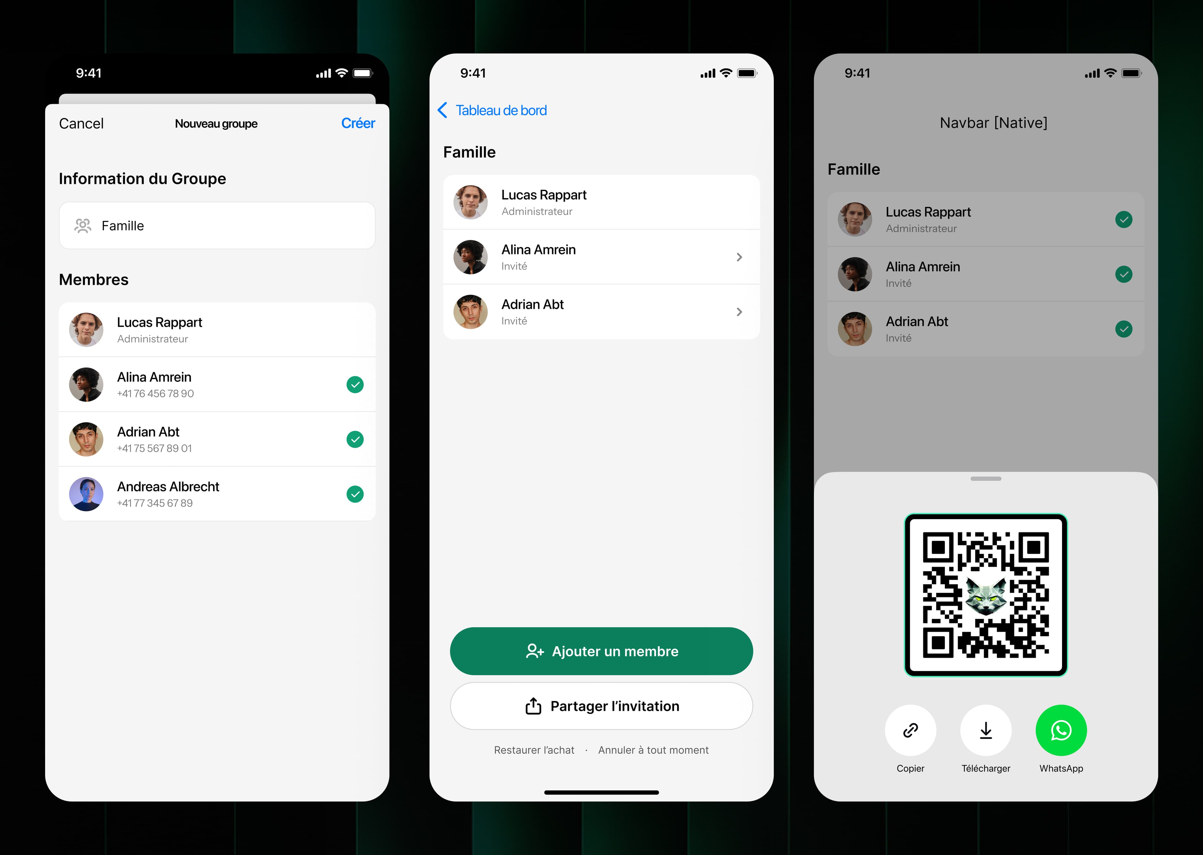 Hafnova DoHzel shared-network invitation screen