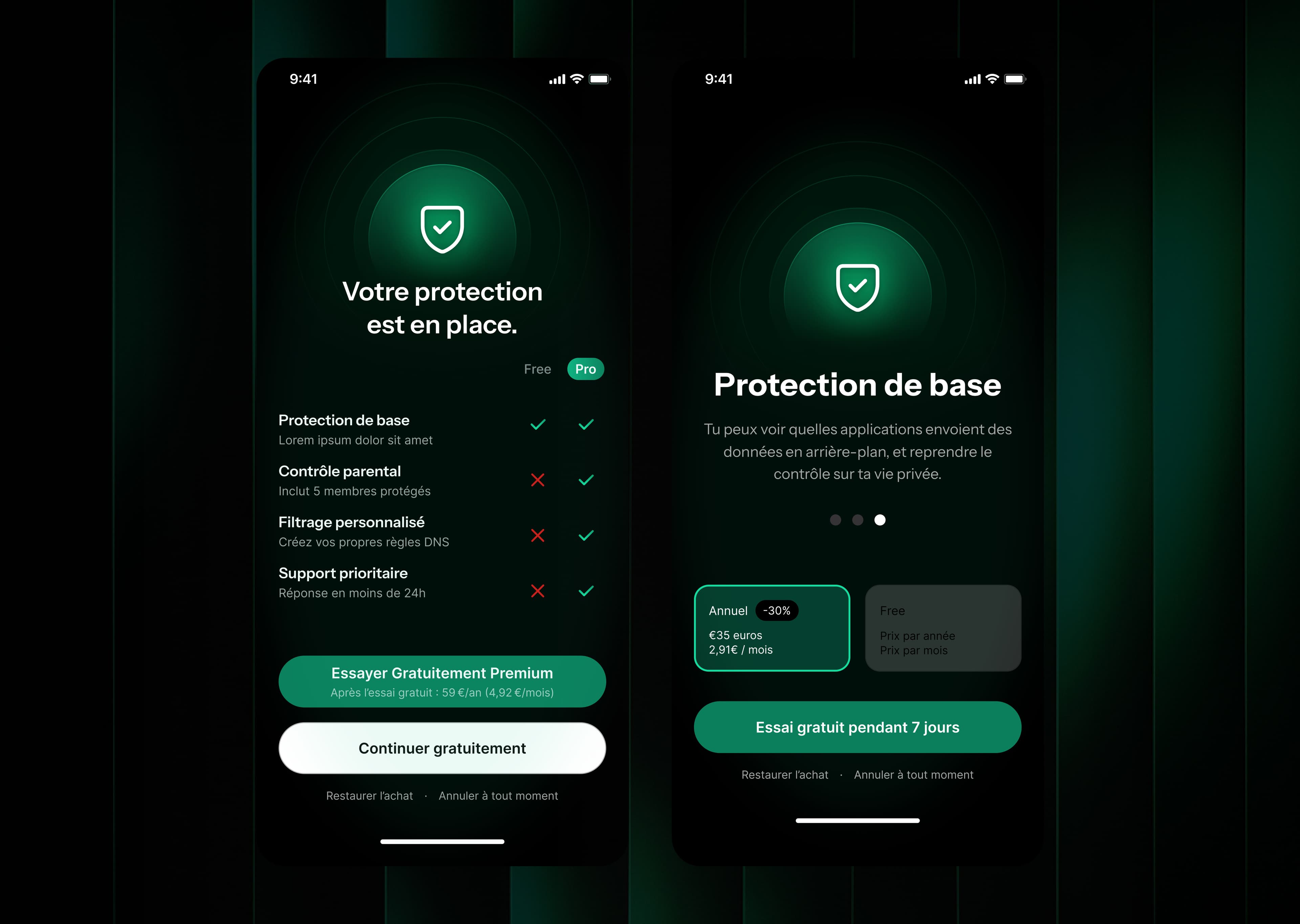 Hafnova DoHzel paywall variant with two options